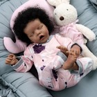 17  Dark Skin Reborn Baby Dolls Lifelike African American Newborn Girl Doll Toy