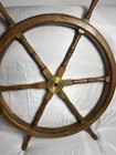 Nautical Ship Wooden Steering Wheel Wall Decor Boat Captain Brass Center 32 