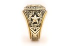 Men s Aggie Ring University Ring Engagement Band Ring 14k Two Tone Gold Finish