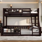 Twin Xl Over Queen Loft Bunk Bed W  Pegboard Ladder   Bookshelf  Espresso