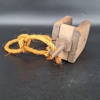 Antique Wooden Pulley Single Wood Rope Rustic Barn Hay Decor