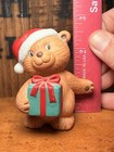 Vintage Avon Ceramic Papa Teddy Bear With Santa Hat   Gift Christmas 1990