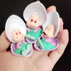 Disney Alice In Wonderland 3pcs Baby Oyster Shell Set Collection Figurine Toys
