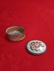 Antique Russian Silver Plate Trinket Box With Enamel  Top