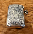 Antique Edwardian English Hallmarked Sterling Vesta Case Match Safe Chester 1909