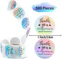 1000pcs Thank You For Supporting My Small Business Stickers Holographic Stickers