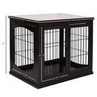 26   Wood Decorative Dog Cage Pet Crate Indoor Kennel With Double Door Entrance