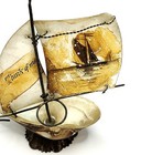 Souvenir Antique Shell Boat Sewing Thimble Holder Mother Of Pearl Mop Sailboat 