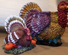 Turkey Decor  Resin Turkey Planter W  Cute Little Resin Figure Friend  Colorful 