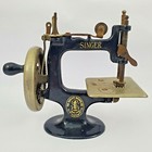 Antique 1910 14 Toy Singer Sewing Machine Cast Iron Oval Base Black Enamel