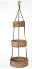 Woven 3-tier Hanging Fruit Basket - Water Hyacinth seagrass - Kitchen Storage