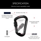 1-5pcs 30kn Aluminum Locking Carabiner D-ring Clip Hook Rock Climbing Caving