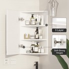 Bathroom Corner Medicine Cabinet With Mirror Wall Mounted Storage With Shelf New