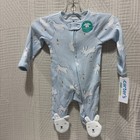 Carters Child Of Mine Blue Baby Boy Bunny Zip Knit Sleeper Nb 