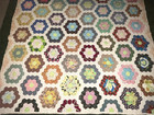 Vintage Handmade Grandmother s Flower Garden Quilt  66 X 78 