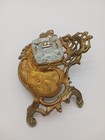 Vtg Art Nouveau Ornate Brass Desktop Inkwell
