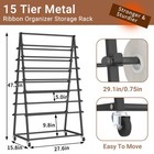 Rolling Ribbon Organizer  15 Tier Metal Ribbon Holder Organizer Rack  Christm   