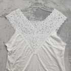 Vintage Metropolitan Top Womens M White Lace Trim Satin Nylon Camisole Usa