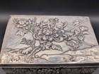     antique 835 Silver Repousse Art Nouveau Detailed Jewelry Trinket Box 456 Grams