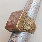 Very Rare Ancient Amazing Ring Bronze Antique Engraved Authentic Genuine