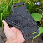 Usa Pancake Sheath 5   fixed Blade Folding Knife Black Leather Pouch Holster