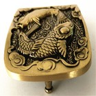 Two Fishes Belt Buckle Solid Brass Shiny Vintage Antique Western Cowboy Boucle
