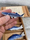 Vintage Japanese japan Ceramic porcelain Chopstick knife fork Rests  Set Six  6 