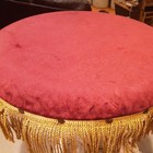 Antique Piano Organ Stool Painted Wood Base Original Crushed Velvet Upholstery