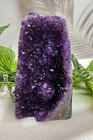 Large Natural Amethyst Geode Cluster  Polished Sides  Uruguay Deep Purple 5  Ibs
