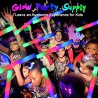 64 Pack Foam Glow Sticks  Bulk Led Blue Green Red Flash 