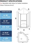 36 x36 72  Neo Angle Corner Shower Door 1 4  Glass Anti-explosion Film Chrome