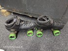 Riedell R3 Cayman Black Roller Skates Adult Size 9 Green Wheels Indoor outdoor