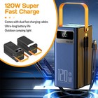 50000mah Super Power Bank 120w Fast Charging Usb Portable Phone Charger Led New