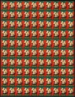 1950 Wx151 Angels Singing Printer  f  Sheet Of 100 Us Christmas Seals stamp Mnh 