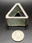 6 Sweet Vintage Art Deco Pewter Glass Triangle Napkin Rings Unique Hand Crafted