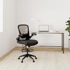 Drafting Chair Tall Office Chair W  Adjustable Foot Ring And Flip-up Arms Swivel
