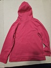 Adidas Girls Pink black Fleece Pullover Hoodie Logo Pockets Size M