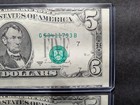 2-1988a Rare  5 Dollar Bills Federal Reserve Notes Misaligned Print Error
