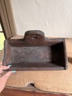 Early Antique Original Old Paint Handmade Wooden Hanging Wall Box Square Nail