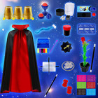 Magic Kit  Magic Tricks Set With Magician Costume For Kids Age 6-12  Halloween C
