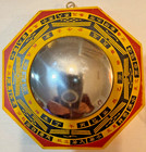12 Wood Chinese Bagua -hanging-mirror- Yin Yang- I Ching-blue   Chrome-free Ship