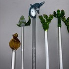 Hand Blown Glass Stir Sticks Misc Toppers 10pc Bar Set 6-9  Drink Swizzle