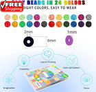 6000 pcs Clay Beads Bracelet Making Kit 24 Color Diy Flat Preppy Beads For Frien