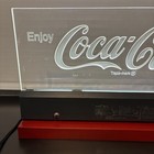 Coca Cola Vintage Light Up Countertop Sign Plexiglass With Metal Base