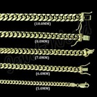 10k Yellow Gold 5mm-10mm Miami Cuban Link Chain Necklace Mens Womens