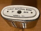 Vintage The Traveling Teller - First National Bank  Nornal  Il - W  Box No Key