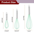 3pcs Silicone Whisk 8  10  12  Kitchen Whisk Wire Whisks Beater Green