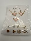 Roslynd Girls Necklace   5 Pair Earrings Fashion Jewelry Set New Wings Heart