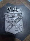 Vintage Royal Family Crest   Coat Of Arms Wall Plaque Art  Metal Crest On Wood