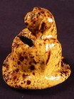 Very Rare Antique American 1850s Dog Bank Rockingham Spatter Glaze Yellow Ware